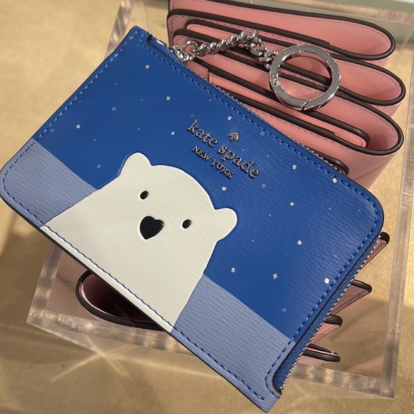 Kate Spade Arctic Friends Medium L-Zip Card Holder Multi Color - Picture 5 of 16